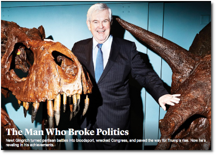 Newt Gingrich is the man who broke politics, by McKay Coppins (Nov 2018)