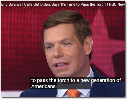 California Rep Eric Swalwell calls on Joe Biden to Pass-the-Torch to a new generation of Americans (27 June 2019)