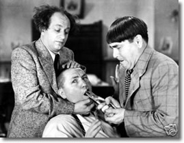 Three Stooges pulling a tooth