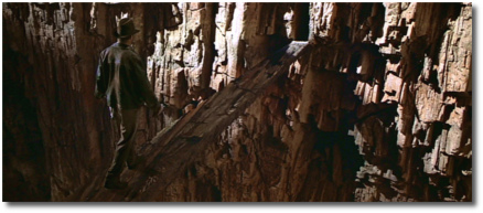 Indiana Jones leap of faith scene in search of the Holy Grail