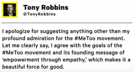 Tony Robbins apologizes